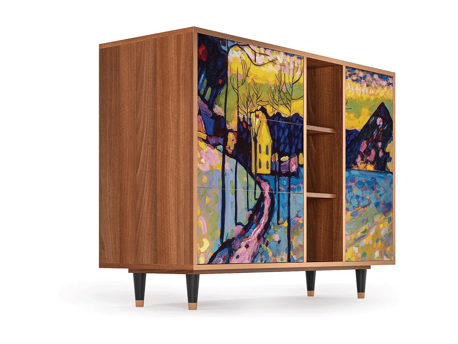 Buffet - 125x98x48 cm - BS2 - Winter Landscape, Noyer
