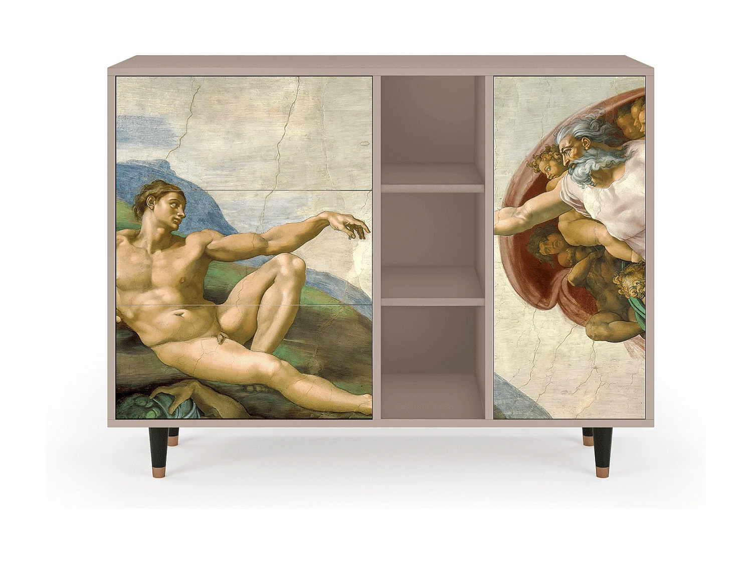 Kredens - 125x98x48 cm - BS2 - The Creation of Adam, Latte