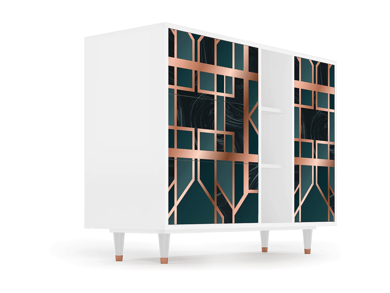 Buffet - 125x98x48 cm - BS2 - Emerald Metro, Blanc