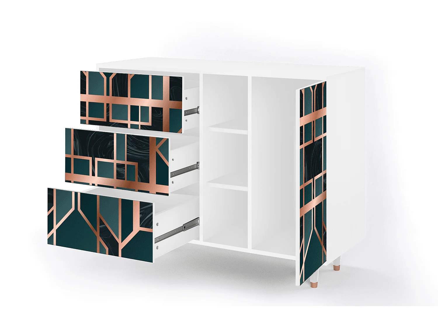 Buffet - 125x98x48 cm - BS2 - Emerald Metro, Blanc