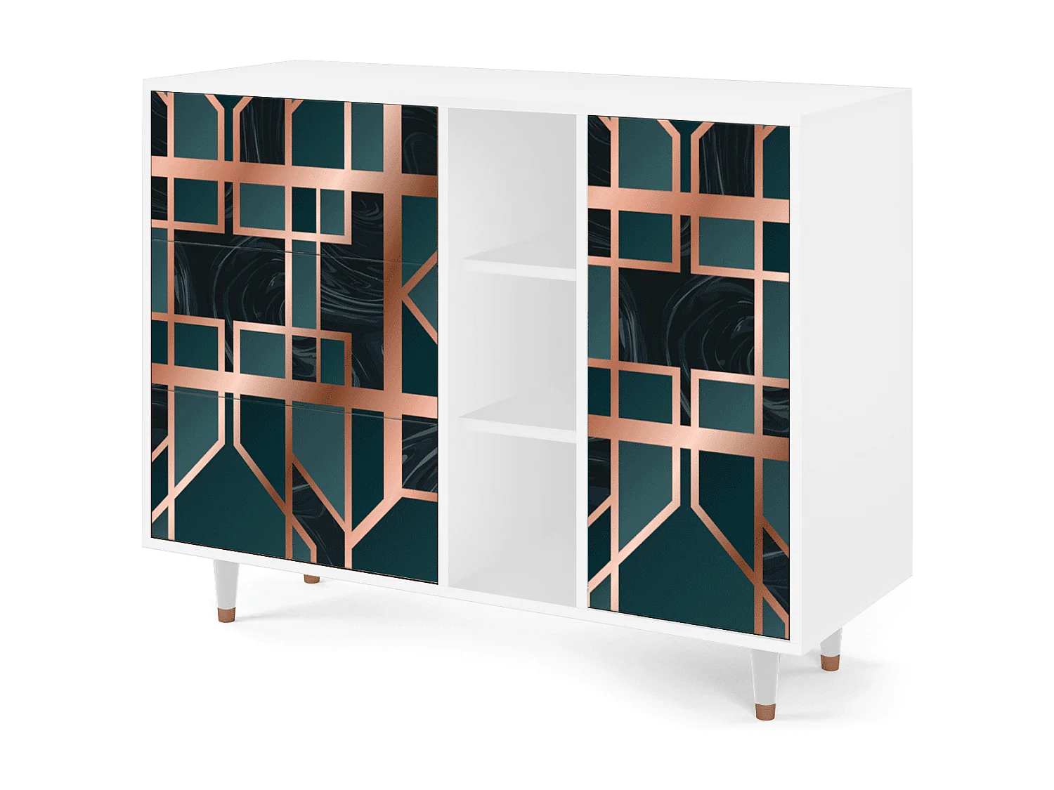 Kredens - 125x98x48 cm - BS2 - Emerald Metro, Biały