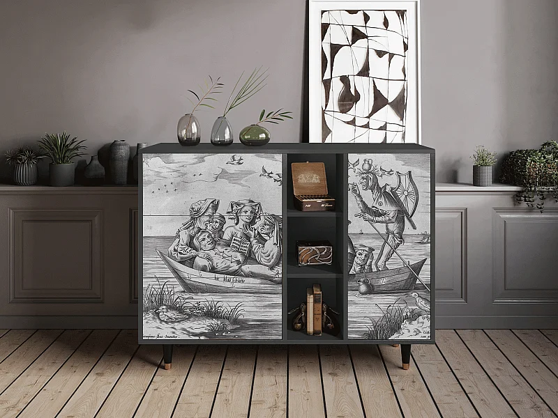 Dressoir - 125x98x48 cm - BS2 - Blau Schuyte, Antraciet