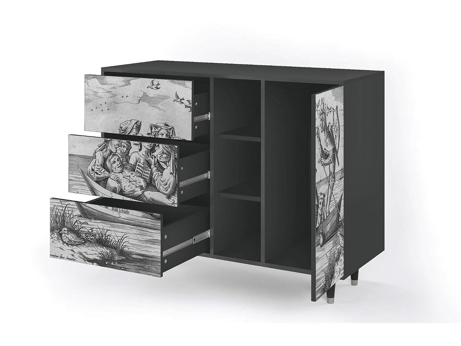 Buffet - 125x98x48 cm - BS2 - Blau Schuyte, Anthracite