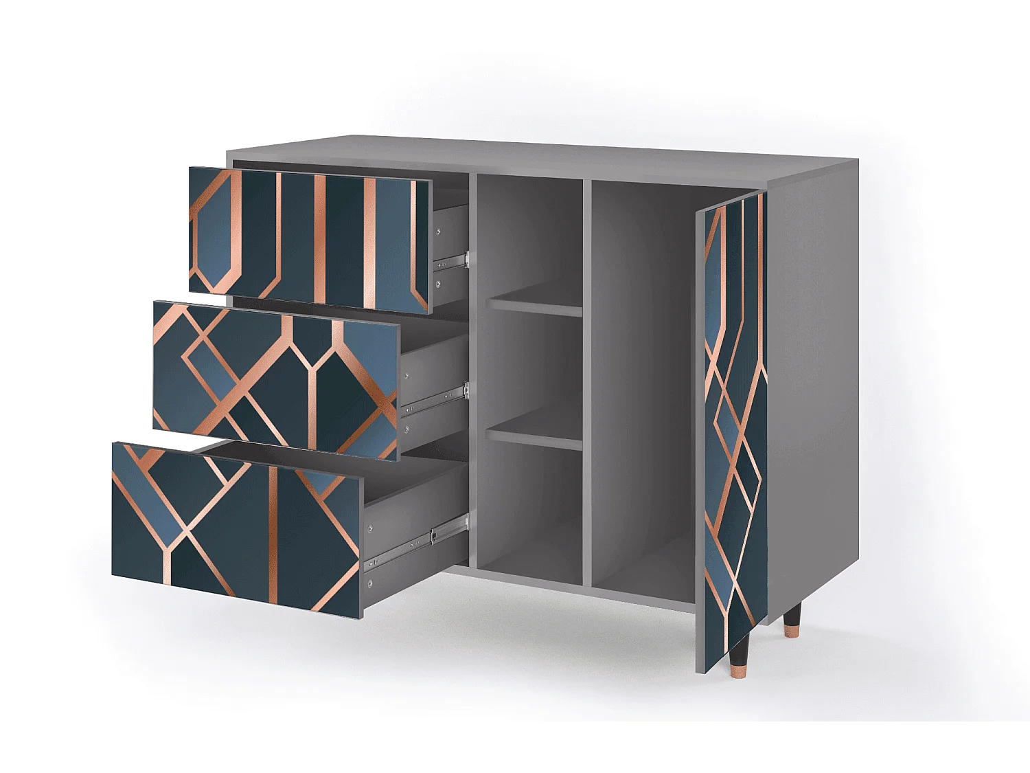 Dressoir - 125x98x48 cm - BS2 - Ashy 1920', Grijs