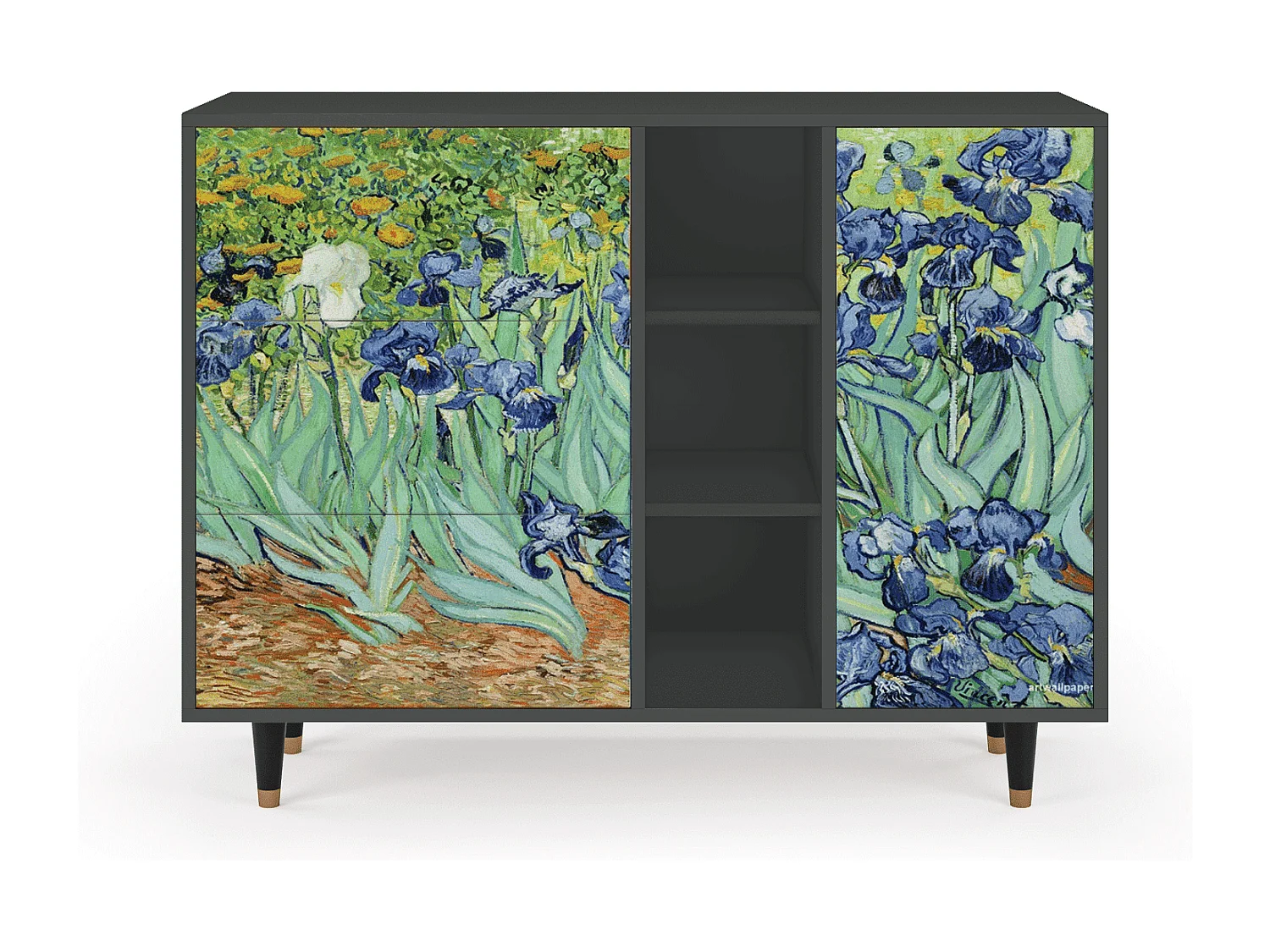 Kredens - 125x98x48 cm - BS2 - Irises , Antracyt