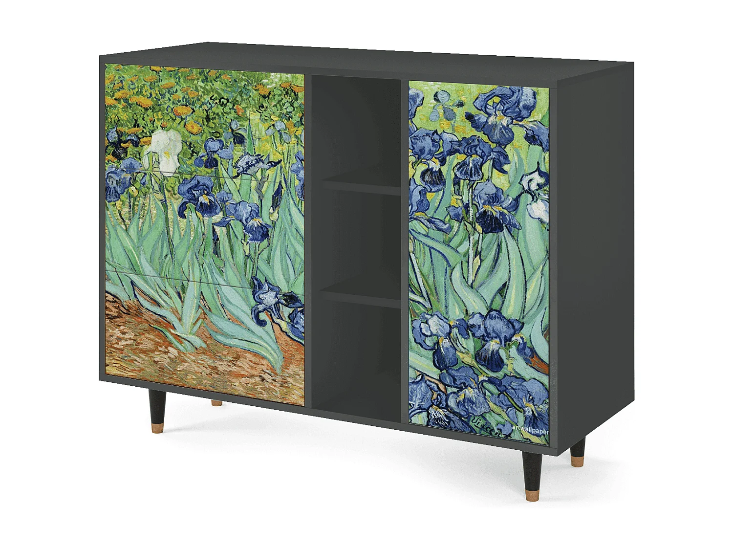 Kredens - 125x98x48 cm - BS2 - Irises , Antracyt