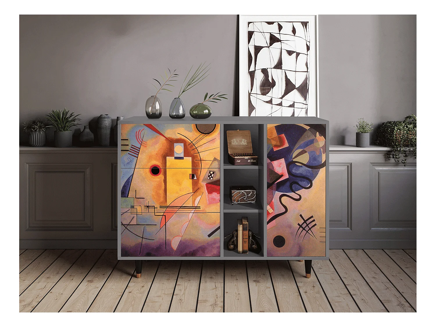 Aparador - 125x98x48 cm - BS2 - Modern Art, Cinza