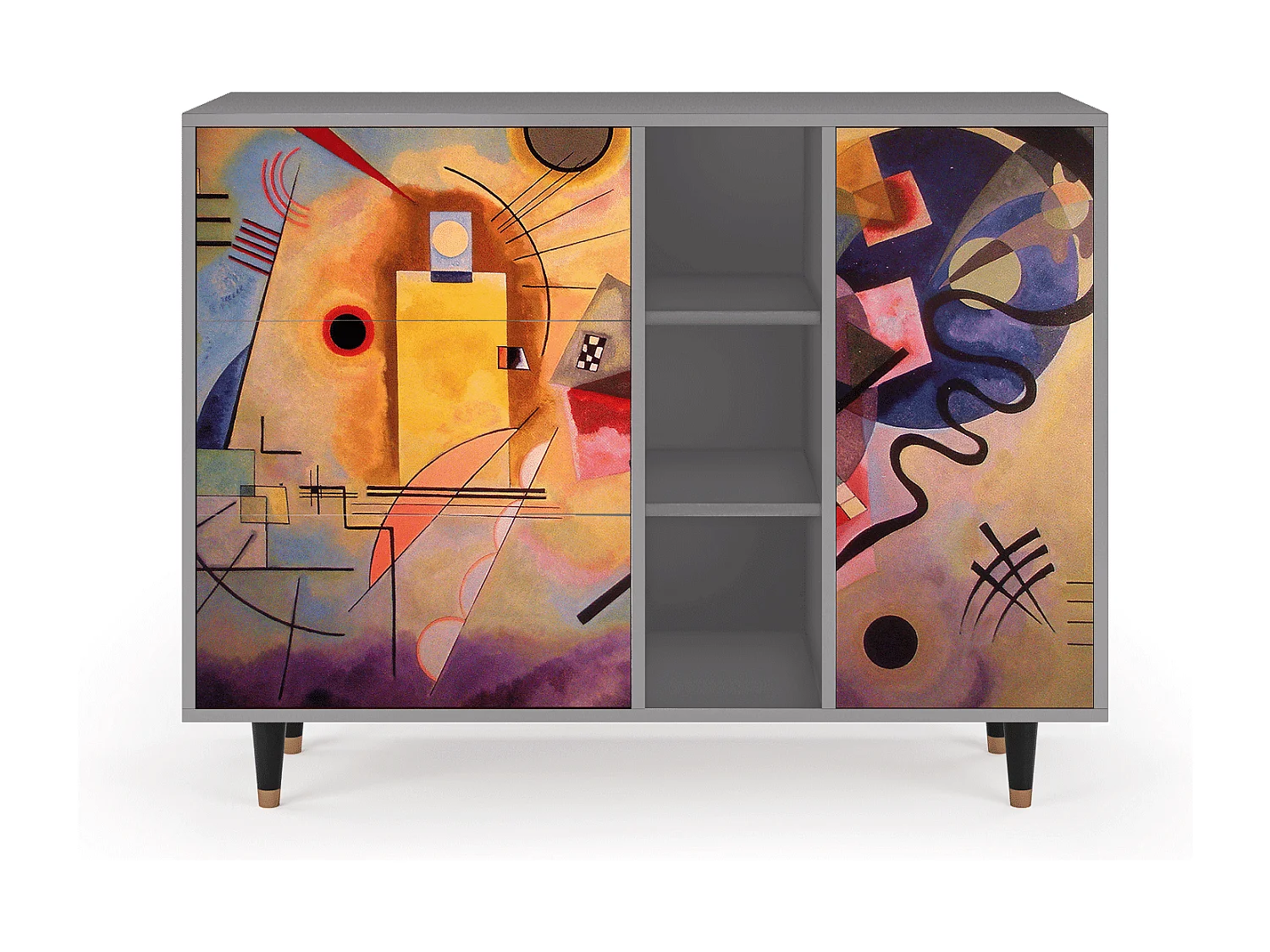 Kredens - 125x98x48 cm - BS2 - Modern Art, Szary