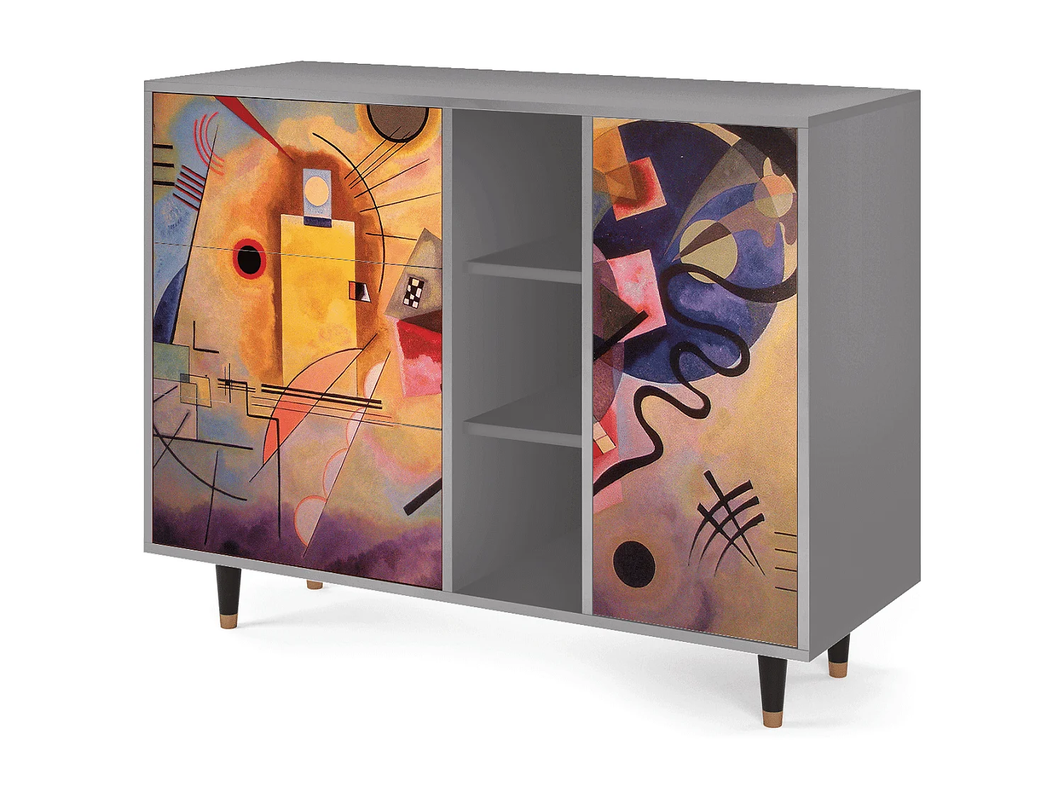 Kredens - 125x98x48 cm - BS2 - Modern Art, Szary