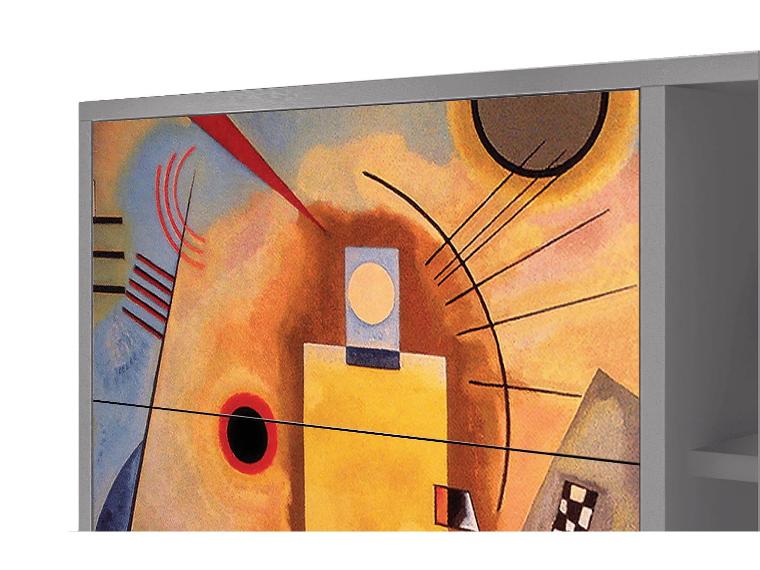 Kredens - 125x98x48 cm - BS2 - Modern Art, Szary