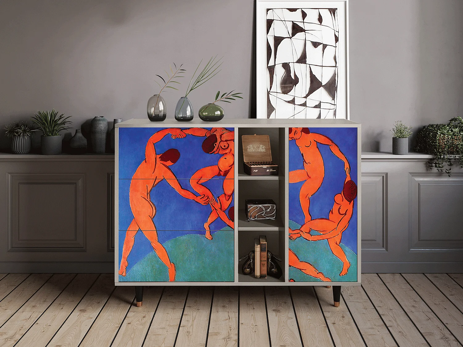 Kredens - 125x98x48 cm - BS2 - The Dance by Matisse , Piaskowy