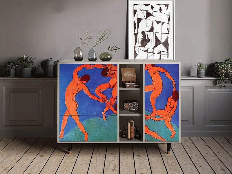 Kredens - 125x98x48 cm - BS2 - The Dance by Matisse , Piaskowy