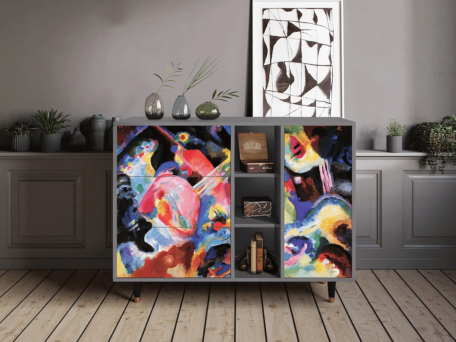 Buffet - 125x98x48 cm - BS2 - Kandinsky, Gris