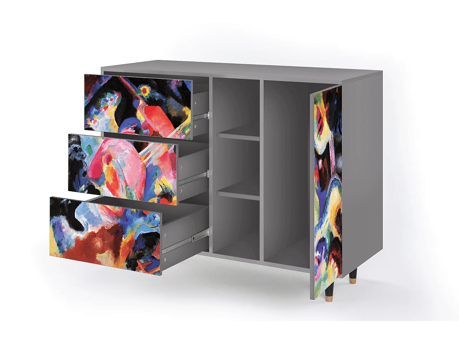 Buffet - 125x98x48 cm - BS2 - Kandinsky, Gris