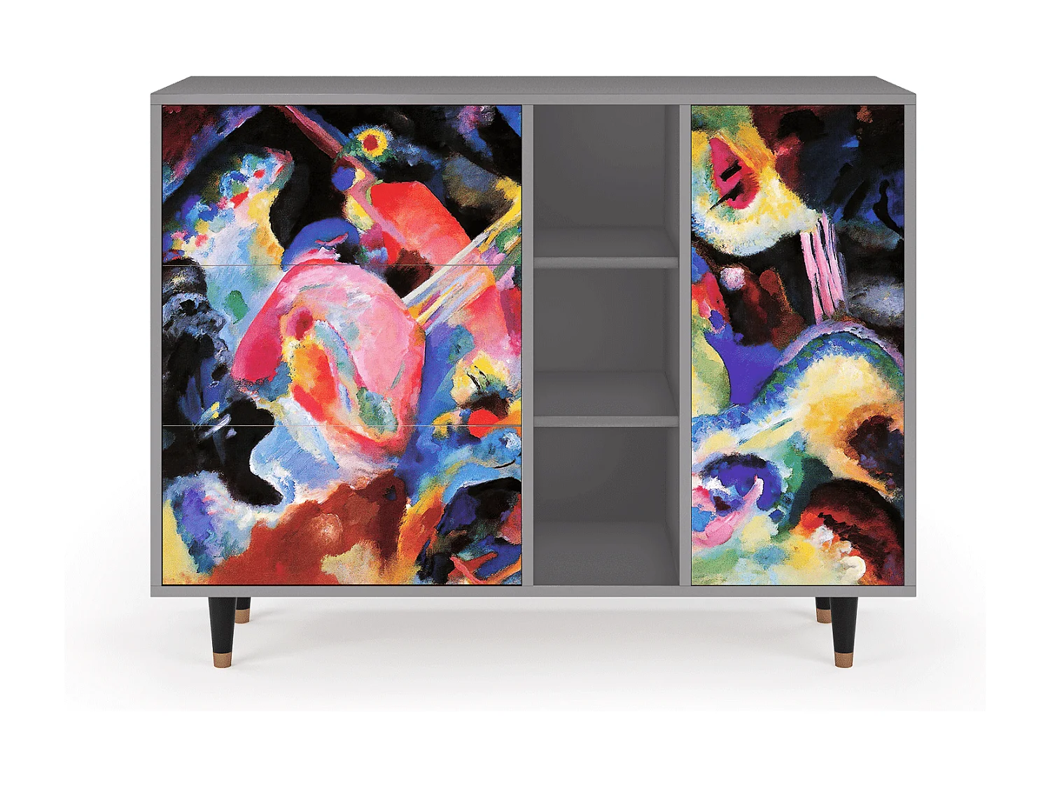 Kredens - 125x98x48 cm - BS2 - Kandinsky, Szary