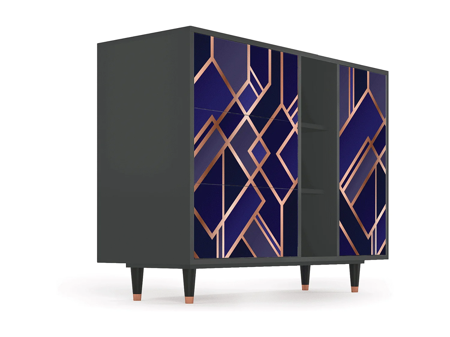 Buffet - 125x98x48 cm - BS2 - Aquamarine Getsby, Anthracite