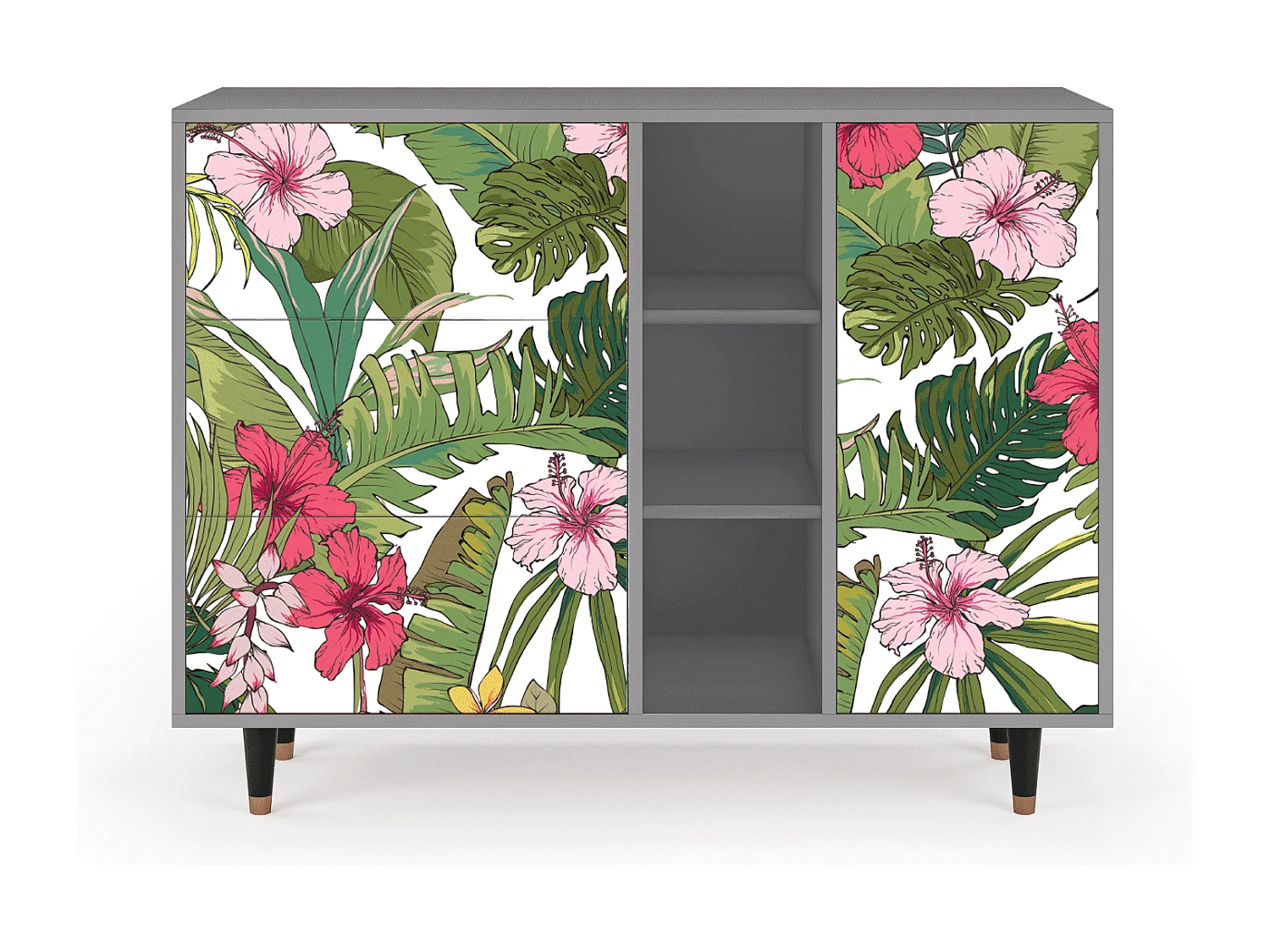 Buffet - 125x98x48 cm - BS2 - Verdant Tropics, Gris