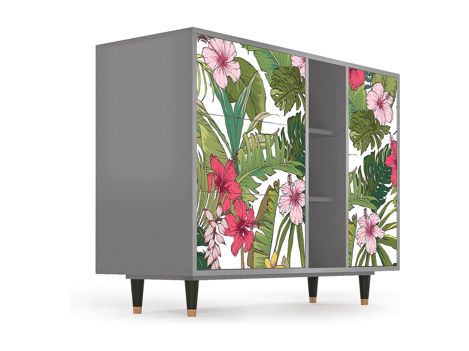 Buffet - 125x98x48 cm - BS2 - Verdant Tropics, Gris