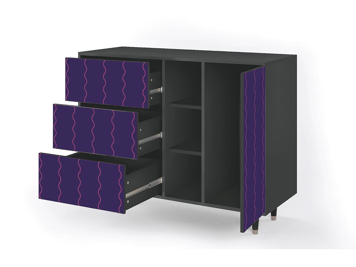 Buffet - 125x98x48 cm - BS2 - Grape Maccaroni, Anthracite