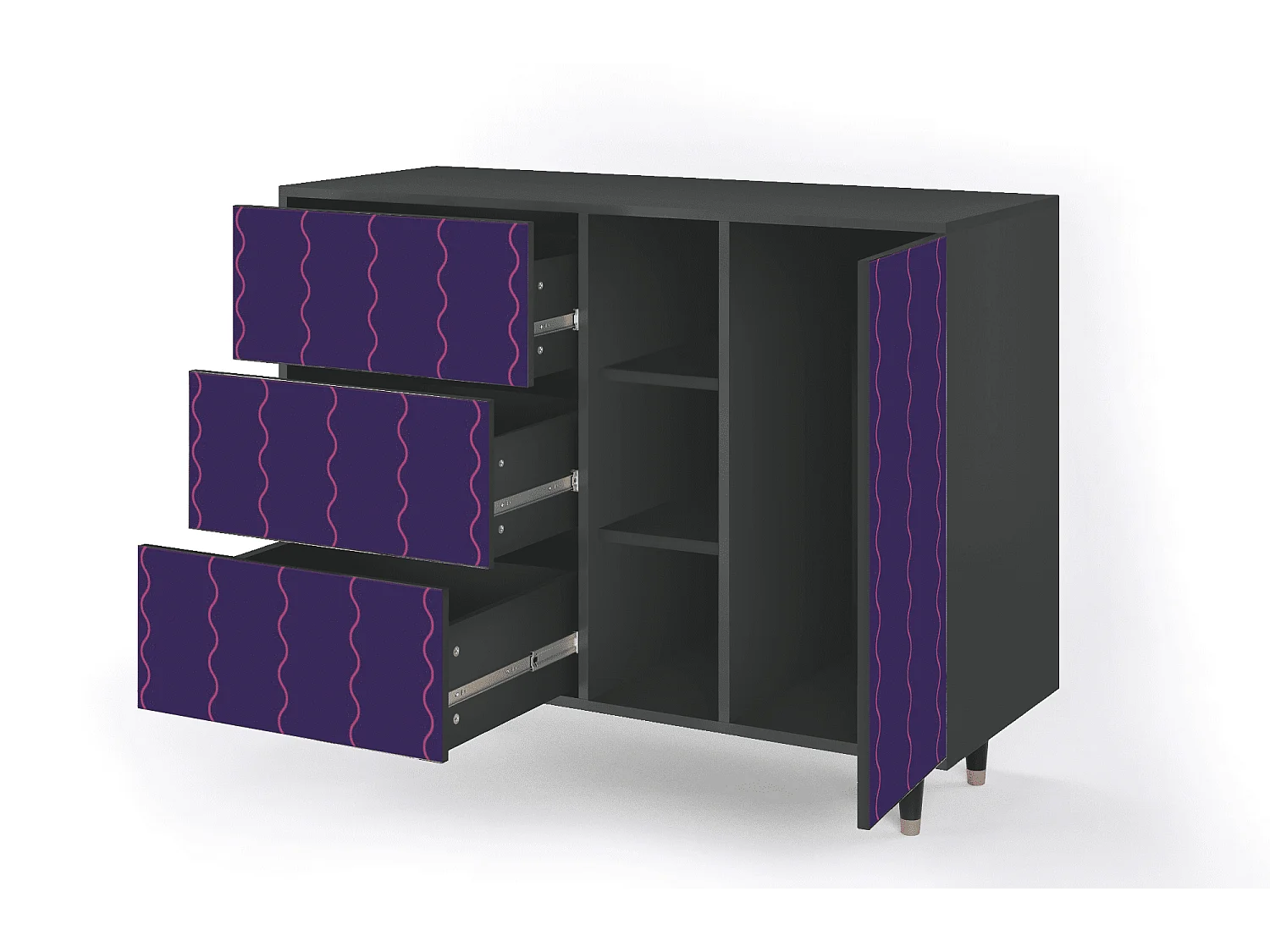 Buffet - 125x98x48 cm - BS2 - Grape Maccaroni, Anthracite