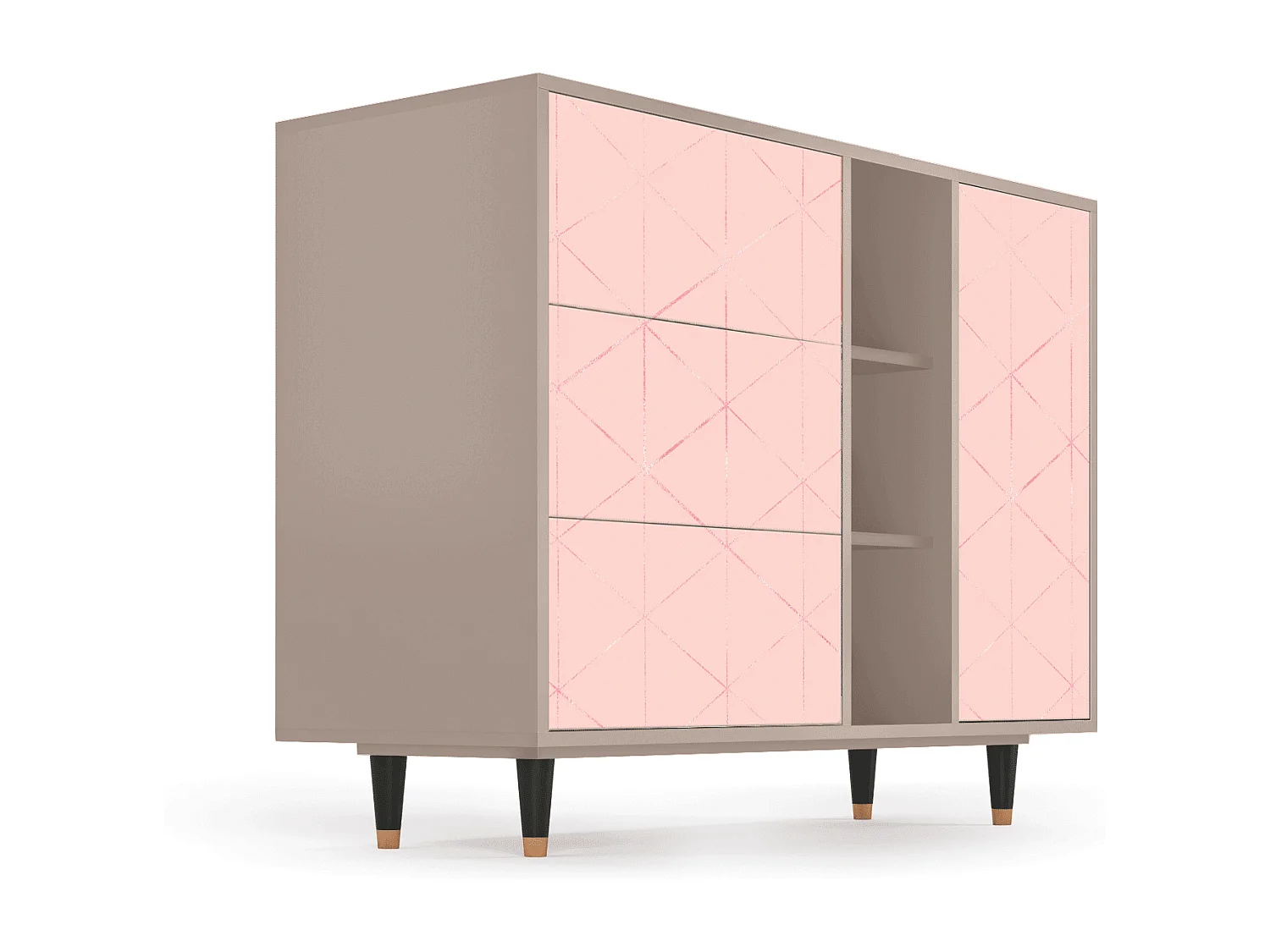 Credenza - 125x98x48 cm - BS2 - Rose Quartz, Latte