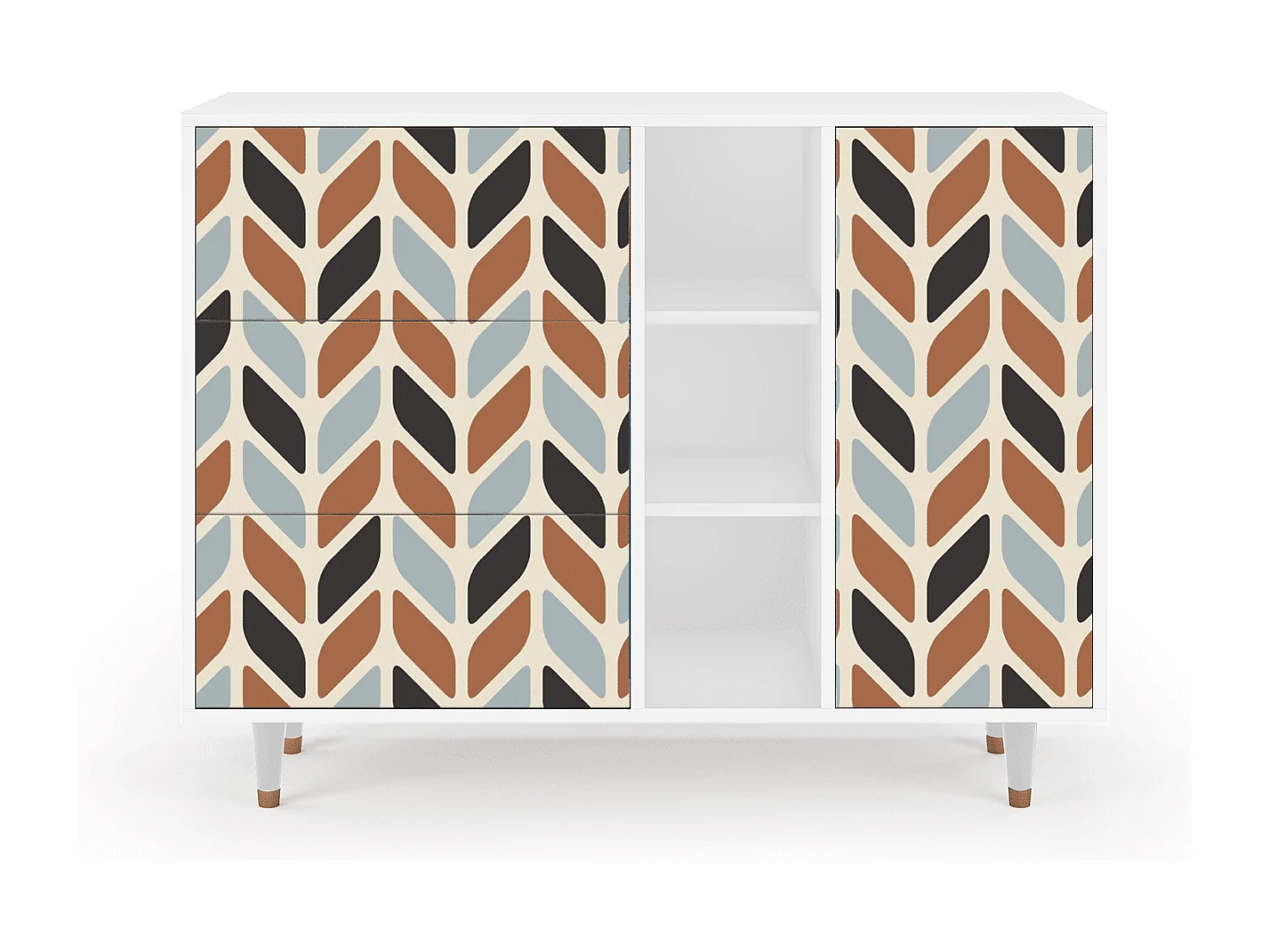 Kredens - 125x98x48 cm - BS2 - Beige Laure, Biały