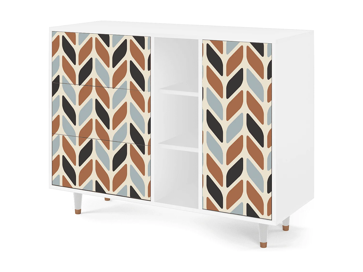 Kredens - 125x98x48 cm - BS2 - Beige Laure, Biały