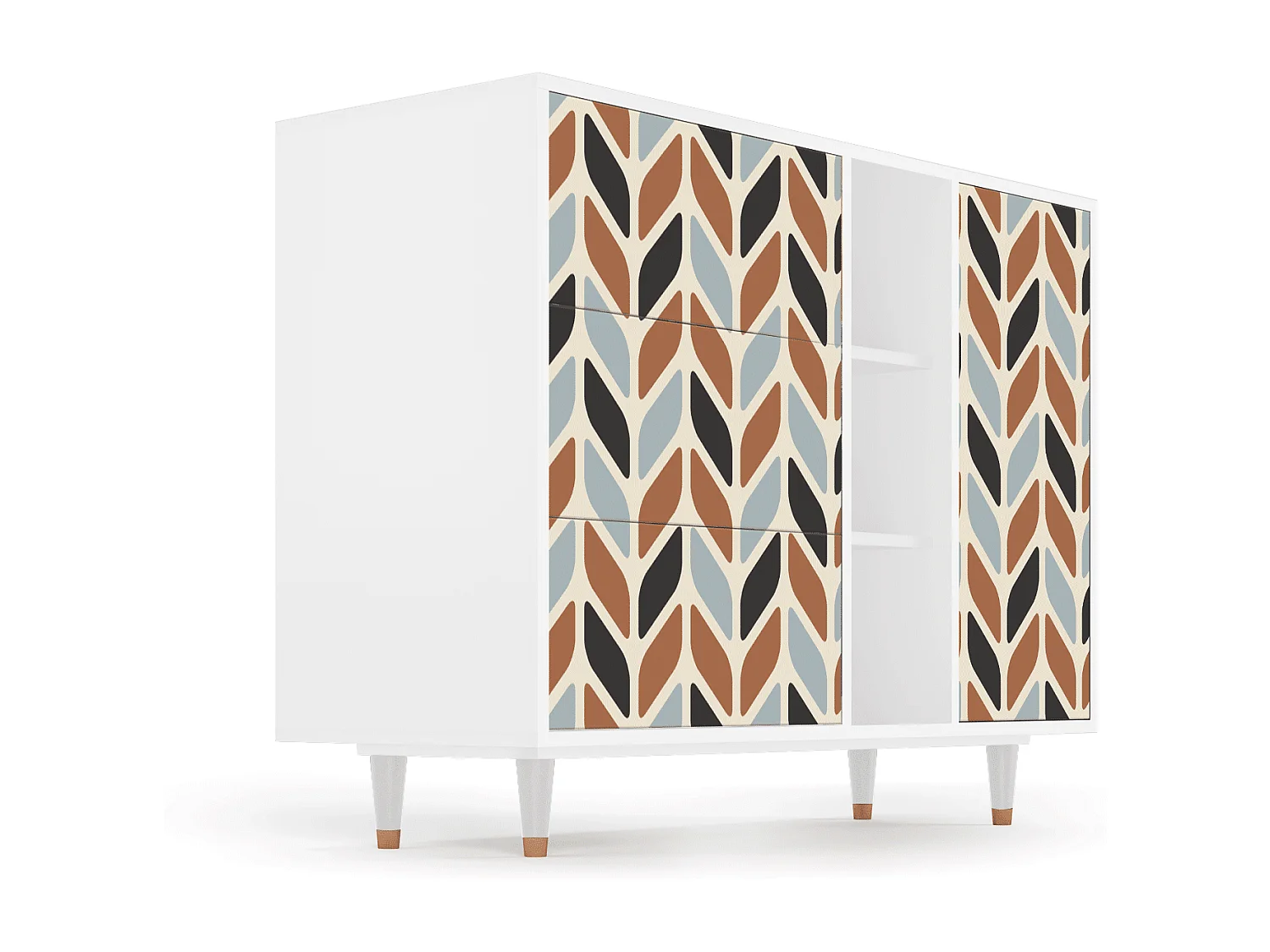 Kredens - 125x98x48 cm - BS2 - Beige Laure, Biały