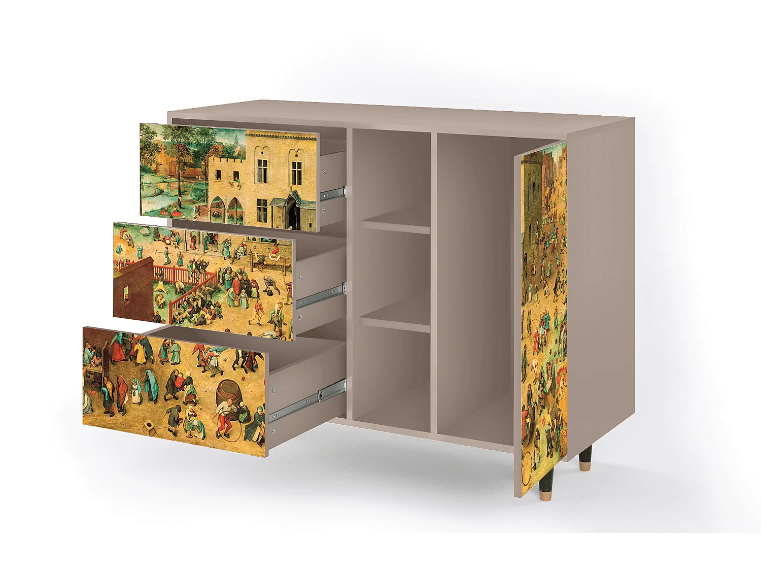 Dressoir - 125x98x48 cm - BS2 - Children Games, Latte