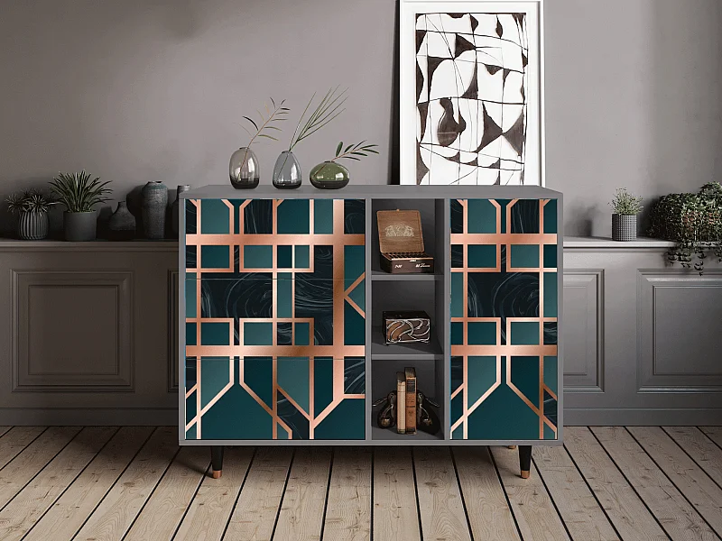 Dressoir - 125x98x48 cm - BS2 - Emerald Metro, Grijs