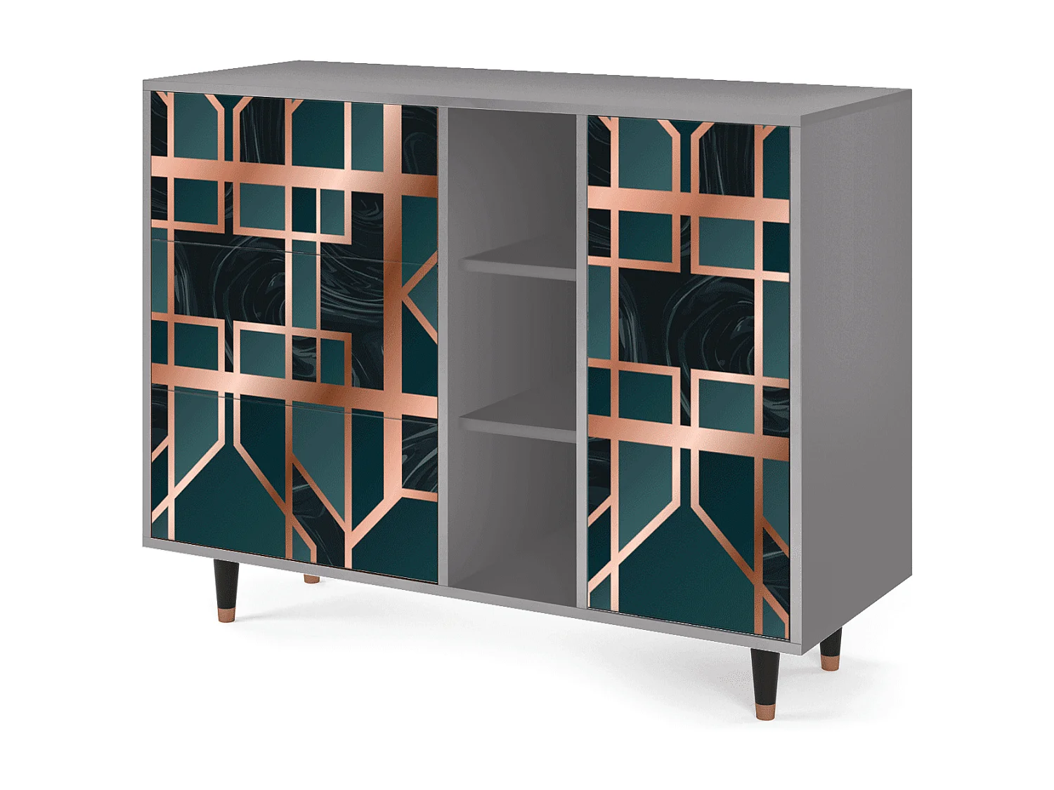 Dressoir - 125x98x48 cm - BS2 - Emerald Metro, Grijs