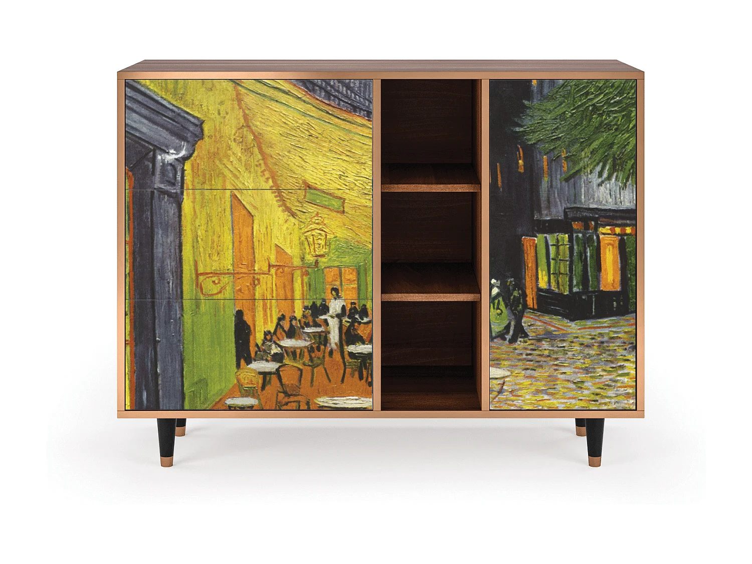 Dressoir - 125x98x48 cm - BS2 - Café Terrace at Night, Walnoot