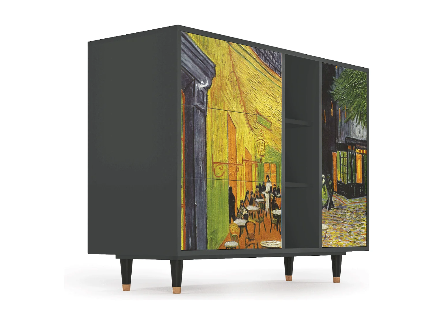 Dressoir - 125x98x48 cm - BS2 - Café Terrace at Night, Walnoot