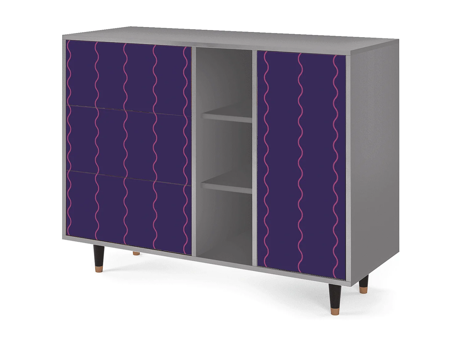 Buffet - 125x98x48 cm - BS2 - Grape Maccaroni, Gris