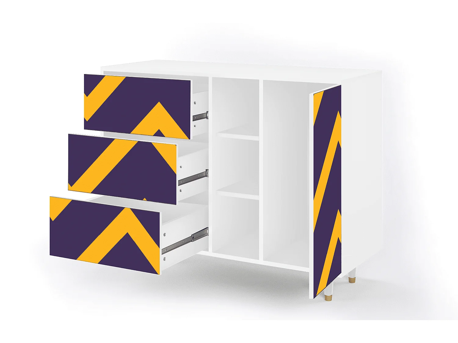 Dressoir - 125x98x48 cm - BS2 - The Brightest Way, Wit