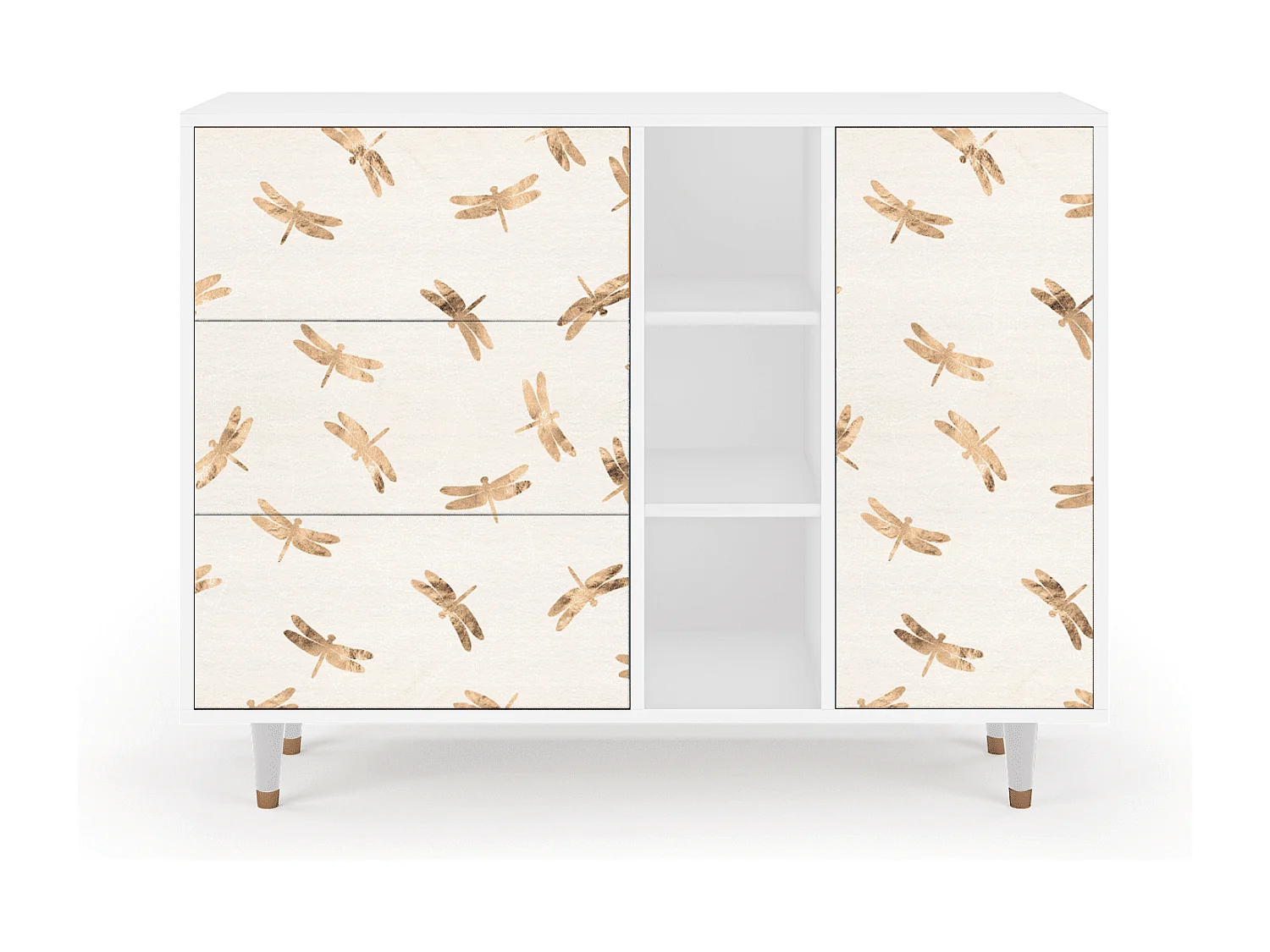 Buffet - 125x98x48 cm - BS2 - Nude Dragonflies, Blanc
