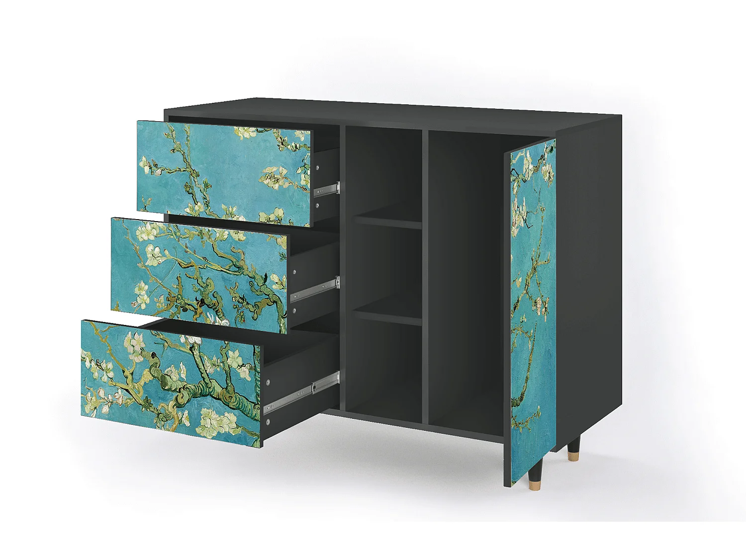 Buffet - 125x98x48 cm - BS2 - Almond Blossom, Anthracite