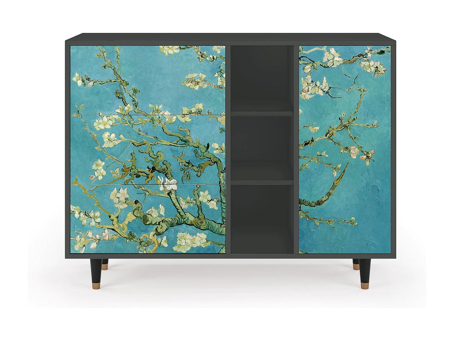 Sideboard - 125x98x48 cm - BS2 - Almond Blossom, Anthrazit