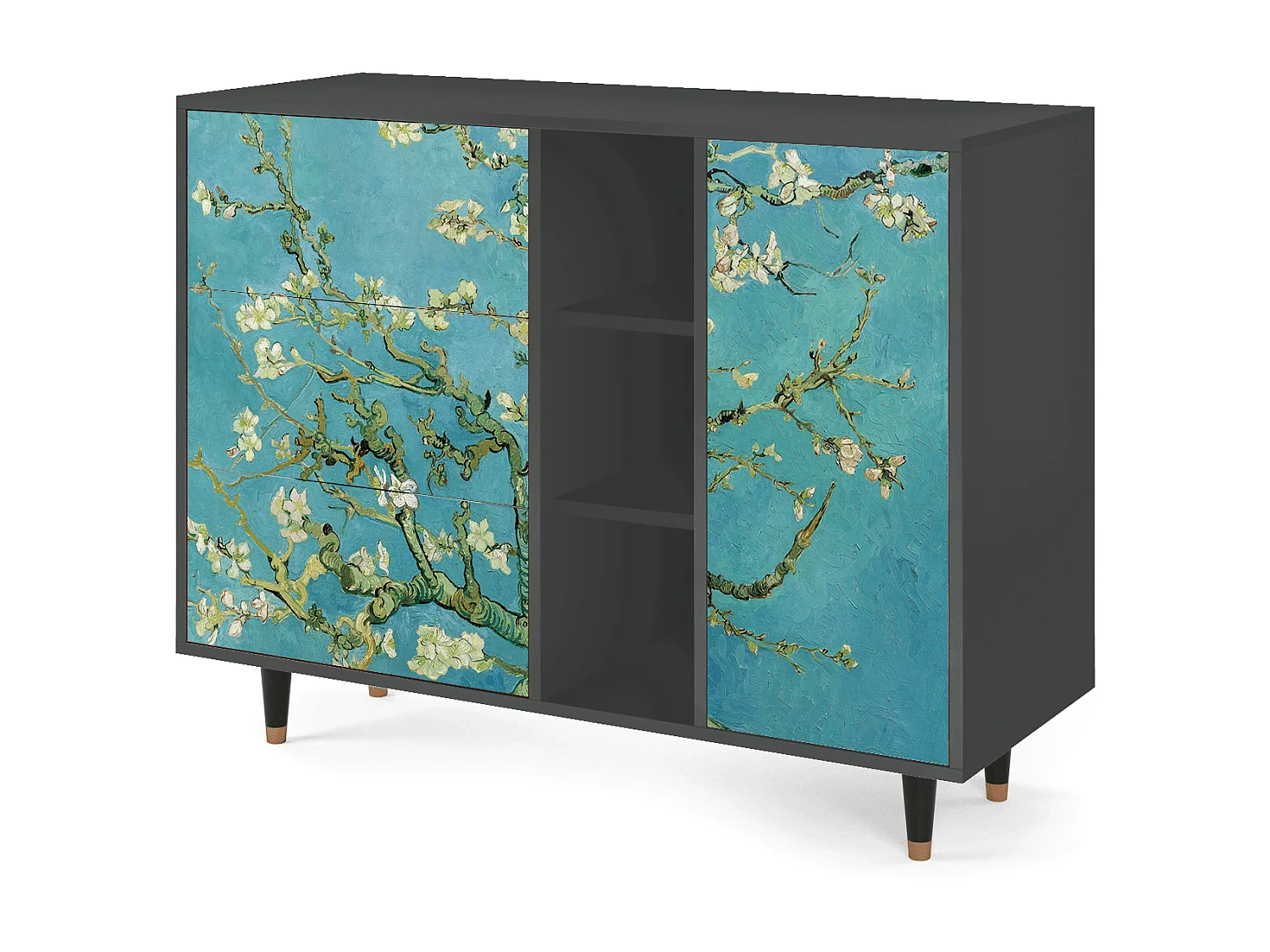 Sideboard - 125x98x48 cm - BS2 - Almond Blossom, Anthrazit