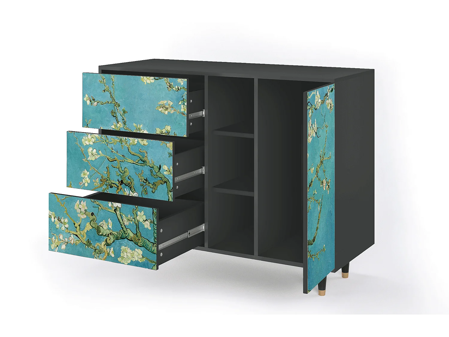 Buffet - 125x98x48 cm - BS2 - Almond Blossom, Anthracite