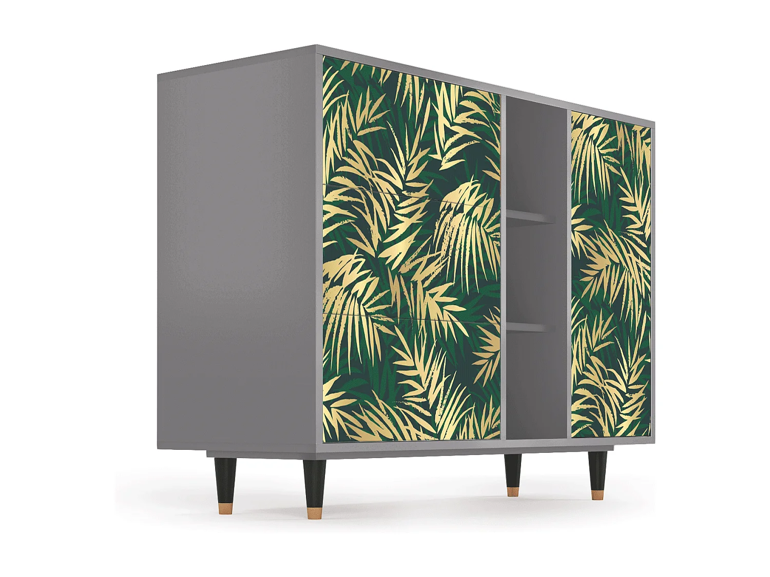Buffet - 125x98x48 cm - BS2 - Sunny Palm Tree, Gris