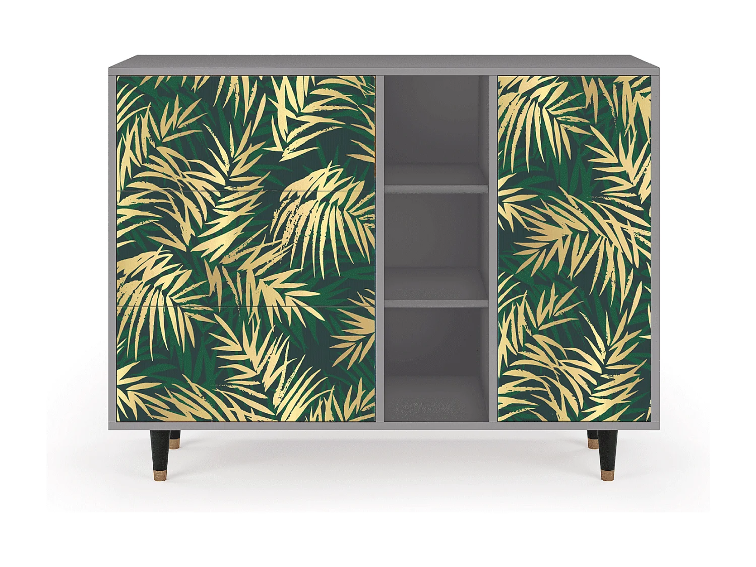 Kredens - 125x98x48 cm - BS2 - Sunny Palm Tree, Szary