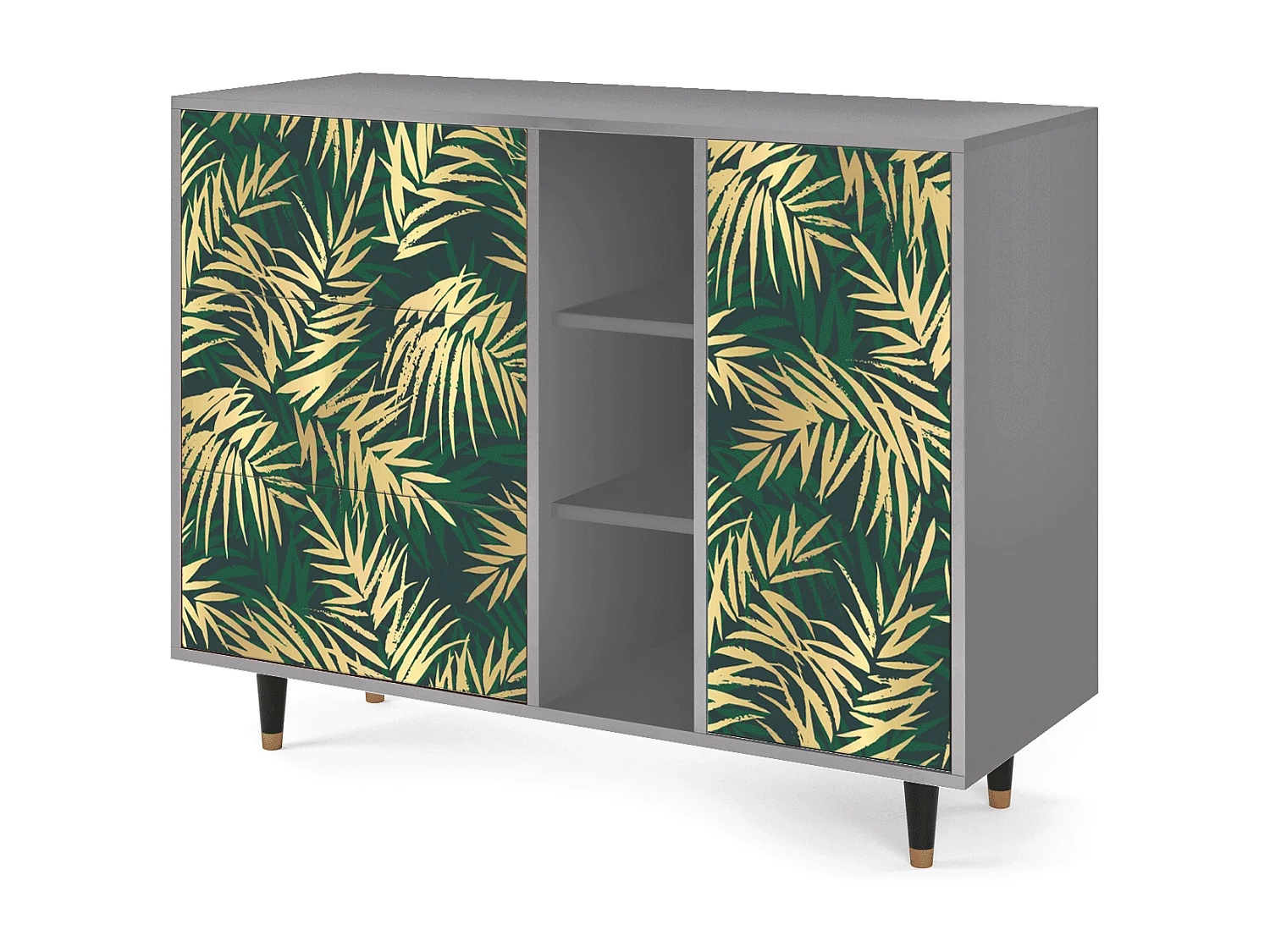 Kredens - 125x98x48 cm - BS2 - Sunny Palm Tree, Szary