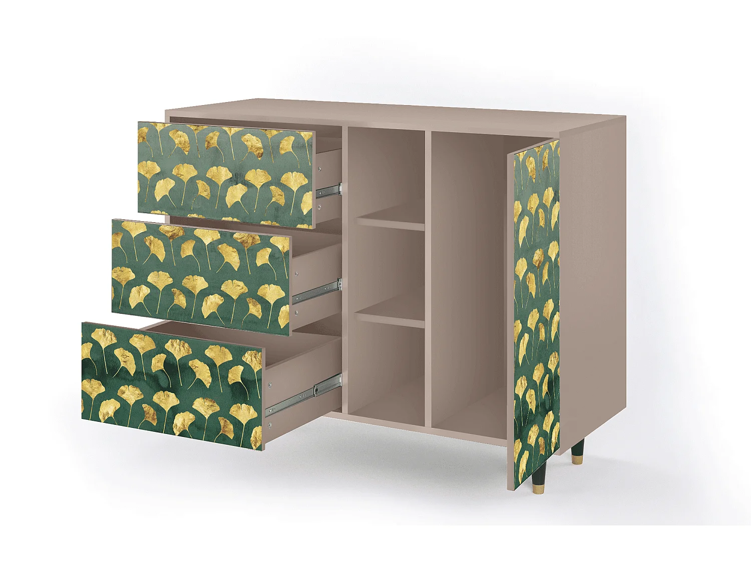 Dressoir - 125x98x48 cm - BS2 - Gingko leaves, Latte