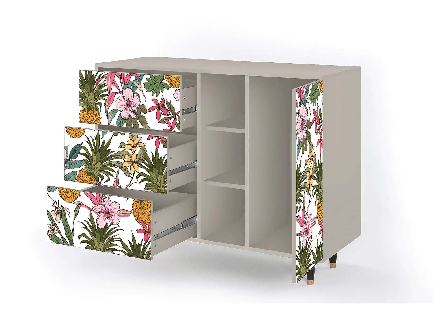 Kredens - 125x98x48 cm - BS2 - Estival Fruit, Piaskowy