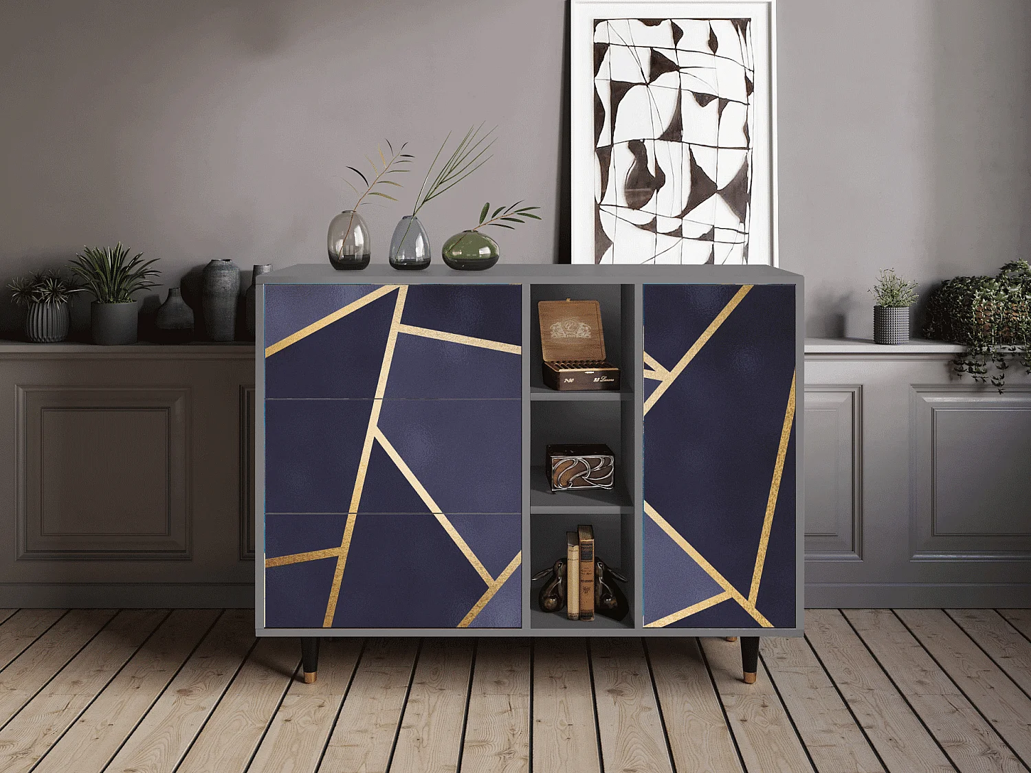 Aparador - 125x98x48 cm - BS2 - The Amethyst, Gris