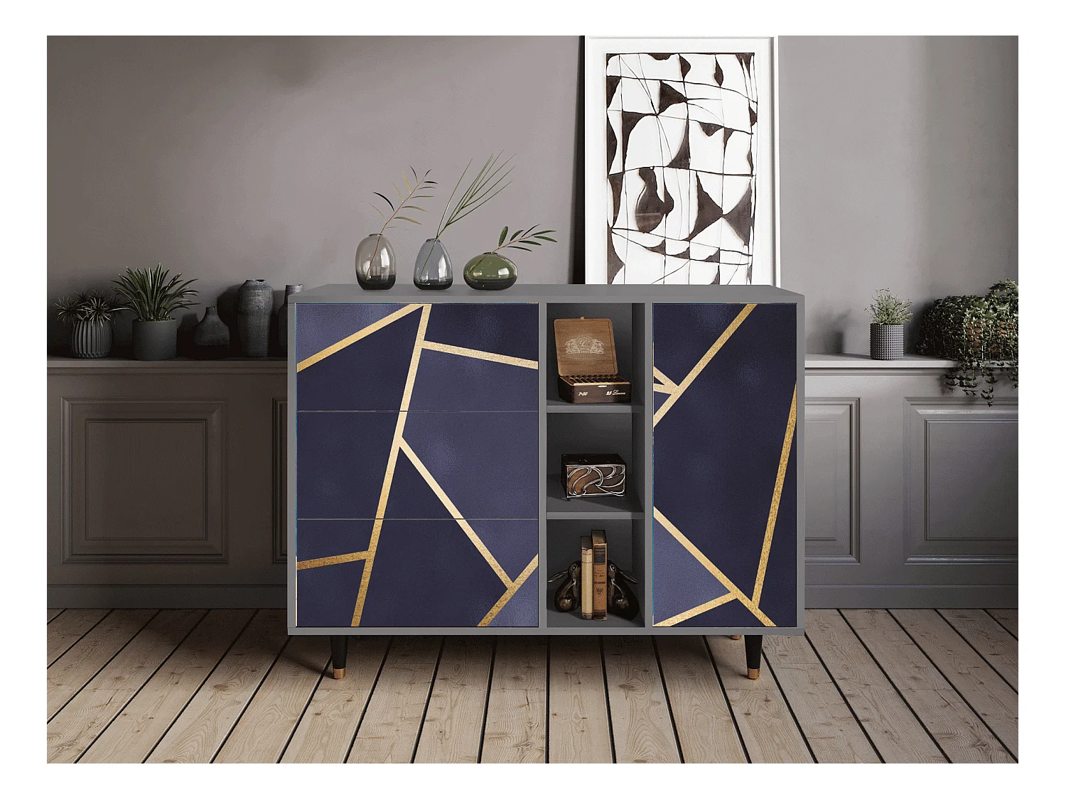 Sideboard - 125x98x48 cm - BS2 - The Amethyst, Grau