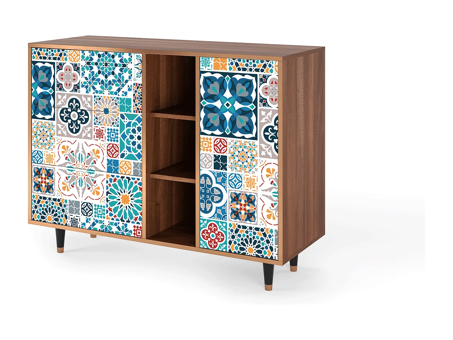 Buffet - 125x98x48 cm - BS2 - Moroccan Market, Noyer