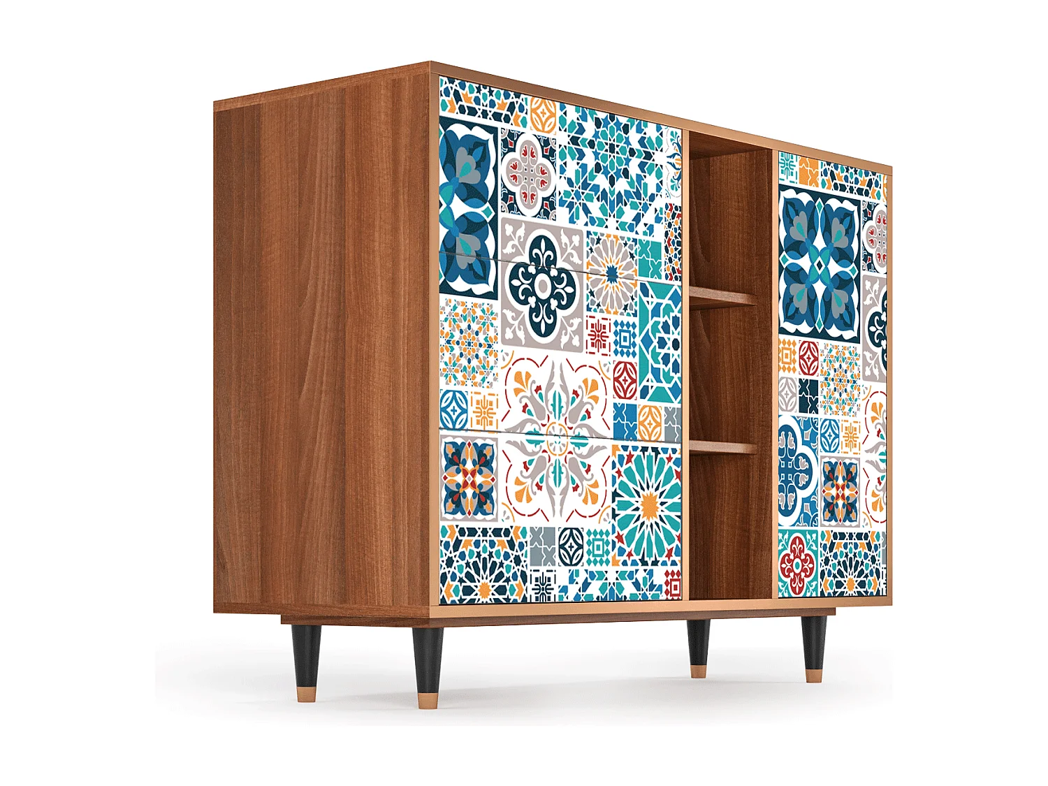 Buffet - 125x98x48 cm - BS2 - Moroccan Market, Noyer