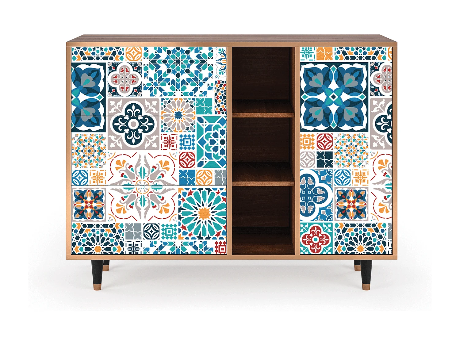 Buffet - 125x98x48 cm - BS2 - Moroccan Market, Noyer